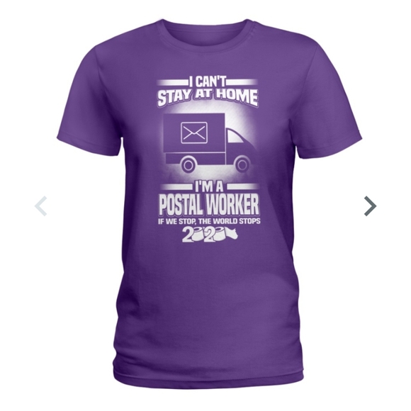 Gildan Tops - USPS 2XL Postal Worker Can't Stay Home 2020 Tee